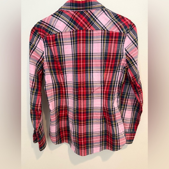 J.Crew Rare Pink Tartan Plaid Classic Button Down, Size 6 Slim Fit Collegiate - Picture 10 of 12